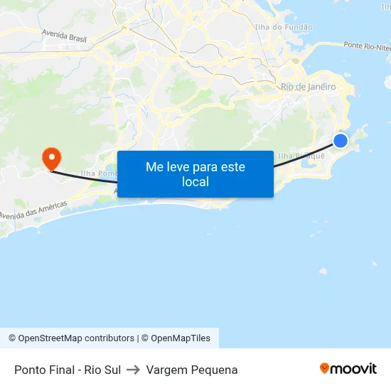 Ponto Final - Rio Sul to Vargem Pequena map