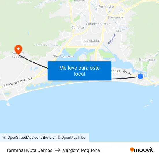Terminal Nuta James to Vargem Pequena map