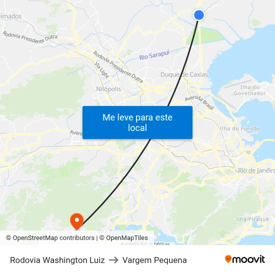 Rodovia Washington Luiz to Vargem Pequena map