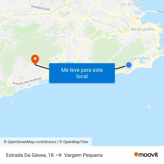 Estrada Da Gávea, 18 to Vargem Pequena map