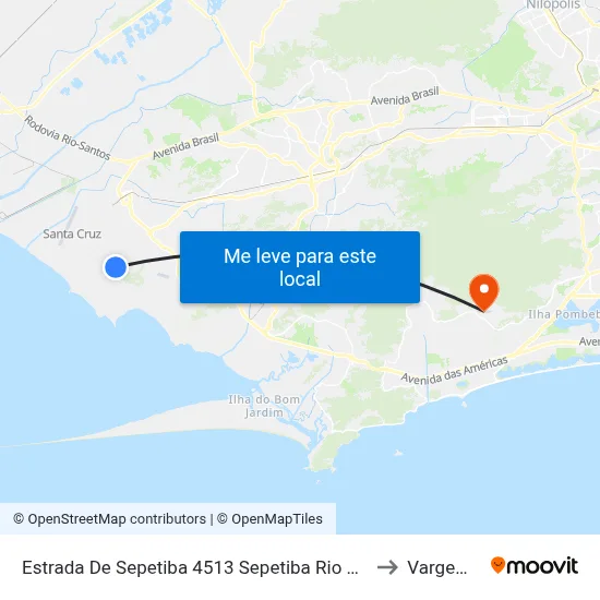 Estrada De Sepetiba 4513 Sepetiba Rio De Janeiro - Rio De Janeiro 23545 Brasil to Vargem Pequena map