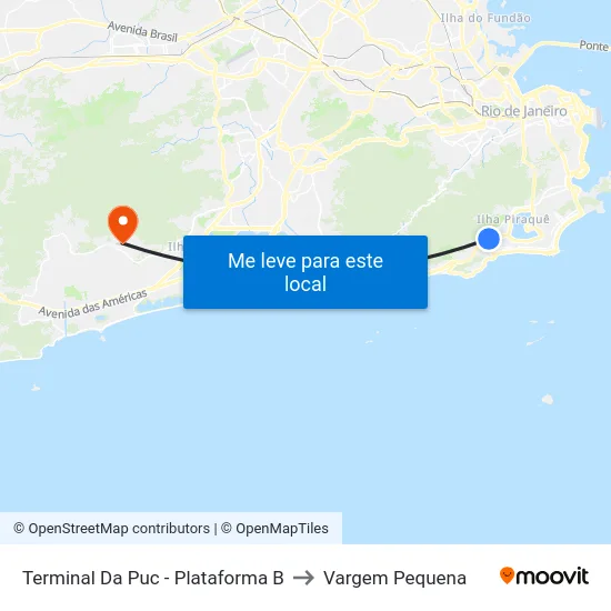 Terminal Da Puc - Plataforma B to Vargem Pequena map