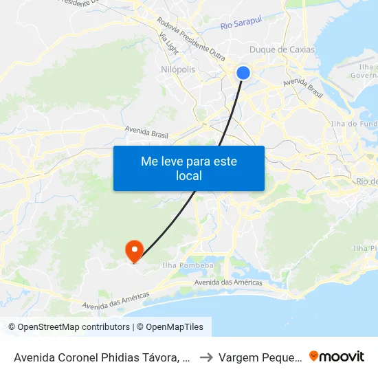 Avenida Coronel Phidias Távora, 360 to Vargem Pequena map