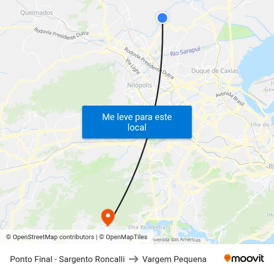 Ponto Final - Sargento Roncalli to Vargem Pequena map