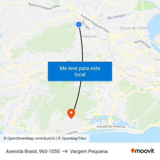 Avenida Brasil, 960-1050 to Vargem Pequena map