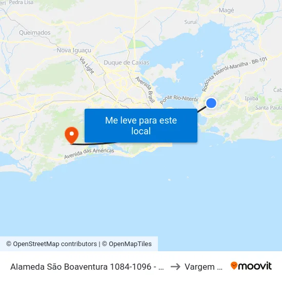 Alameda São Boaventura 1084-1096 - Fonseca Niterói - Rj Brasil to Vargem Pequena map