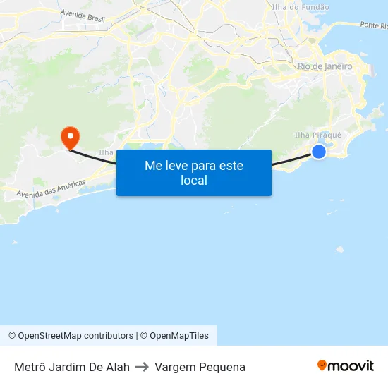 Metrô Jardim De Alah to Vargem Pequena map