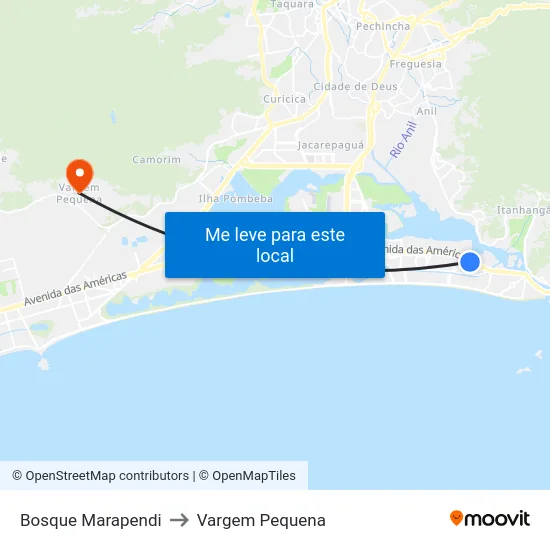 Bosque Marapendi to Vargem Pequena map