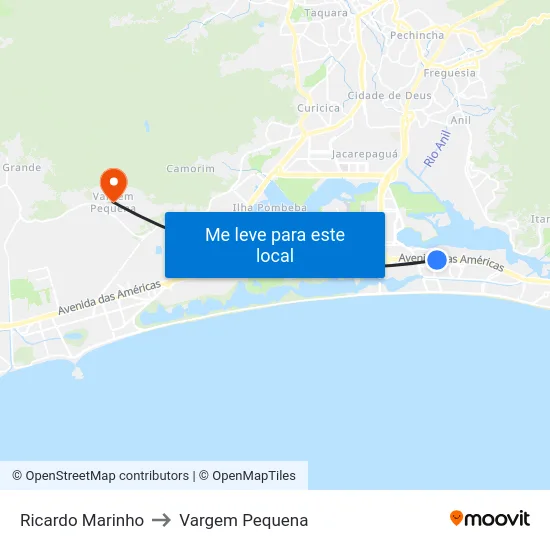 Ricardo Marinho to Vargem Pequena map