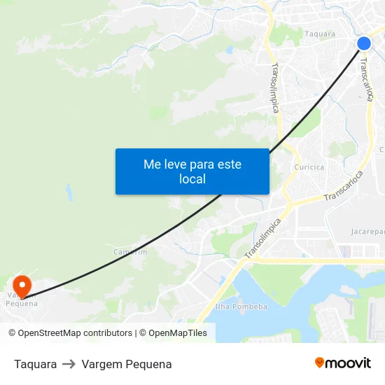 Taquara to Vargem Pequena map