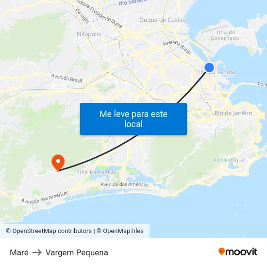 Maré to Vargem Pequena map