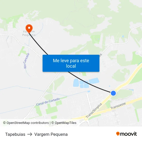 Tapebuias to Vargem Pequena map