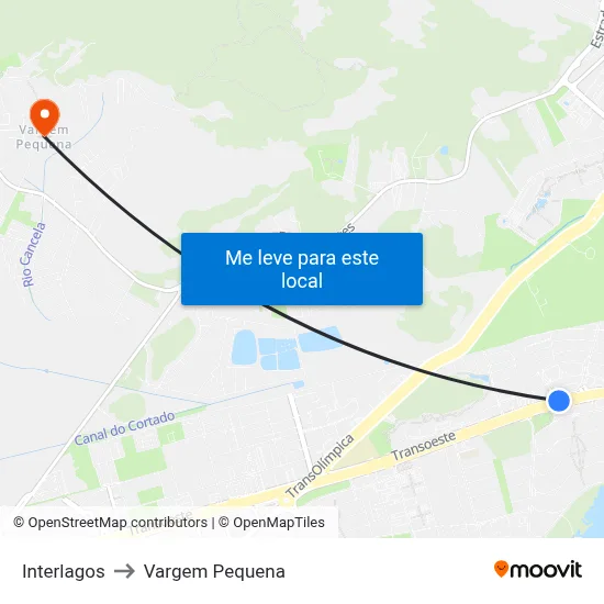 Interlagos to Vargem Pequena map