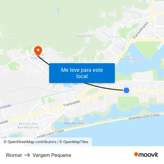 Riomar to Vargem Pequena map