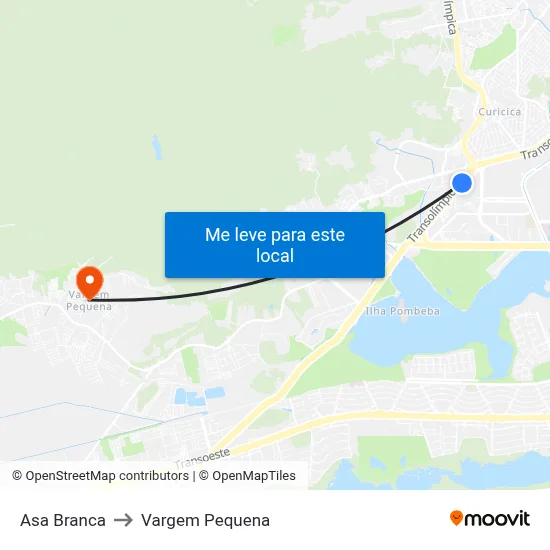 Asa Branca to Vargem Pequena map