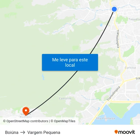Boiúna to Vargem Pequena map