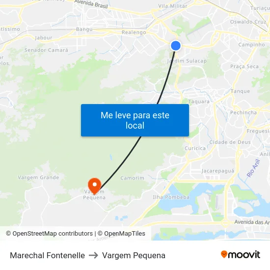 Marechal Fontenelle to Vargem Pequena map