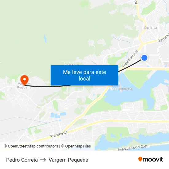 Pedro Correia to Vargem Pequena map