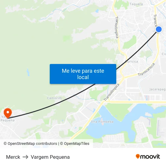 Merck to Vargem Pequena map