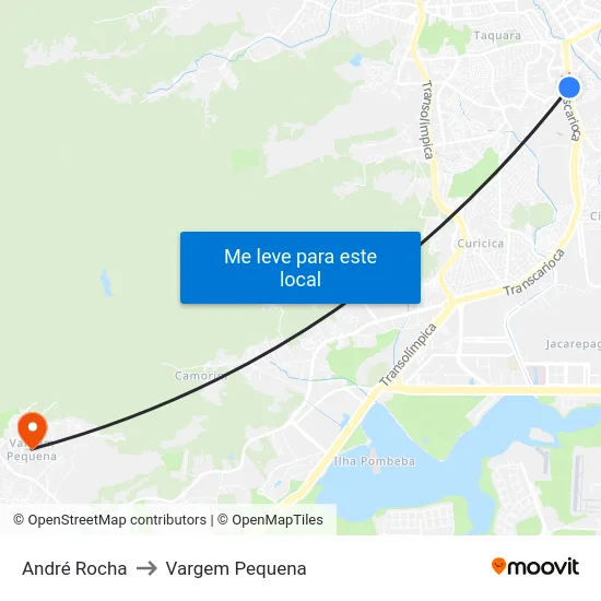 André Rocha to Vargem Pequena map