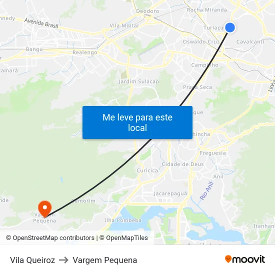 Vila Queiroz to Vargem Pequena map
