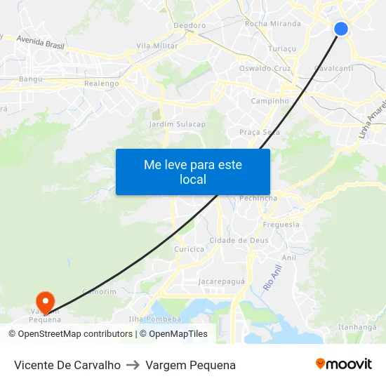 Vicente De Carvalho to Vargem Pequena map