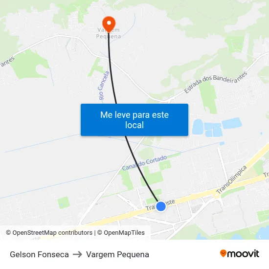 Gelson Fonseca to Vargem Pequena map
