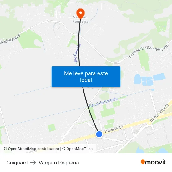 Guignard to Vargem Pequena map