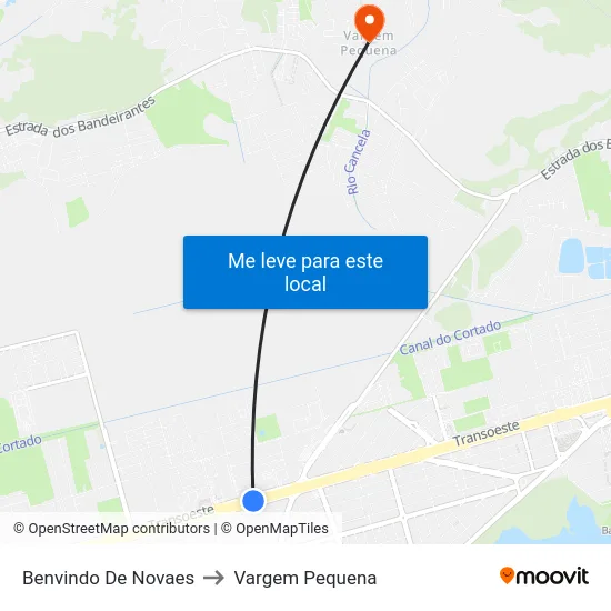 Benvindo De Novaes to Vargem Pequena map