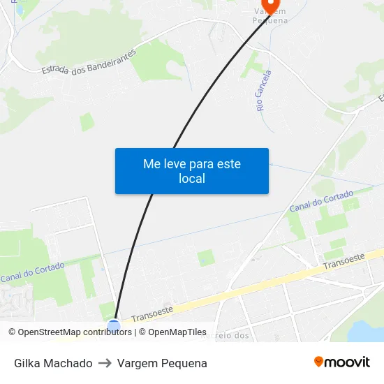 Gilka Machado to Vargem Pequena map