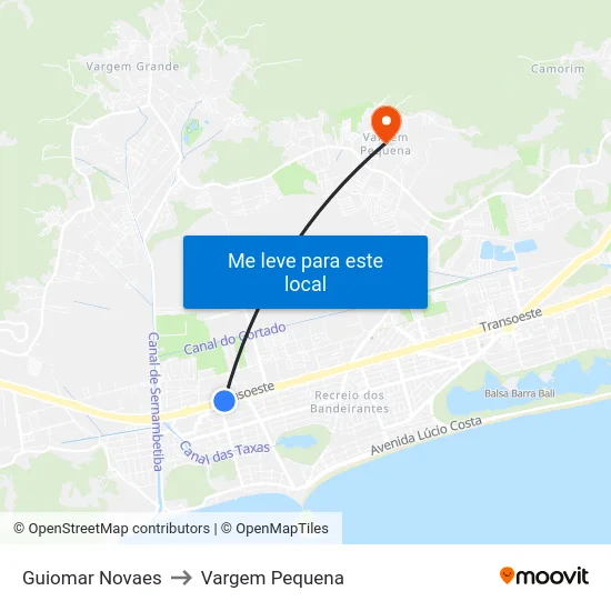 Guiomar Novaes to Vargem Pequena map