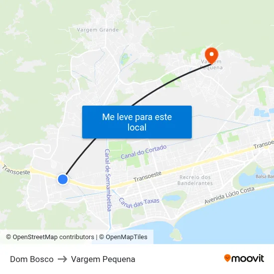 Dom Bosco to Vargem Pequena map