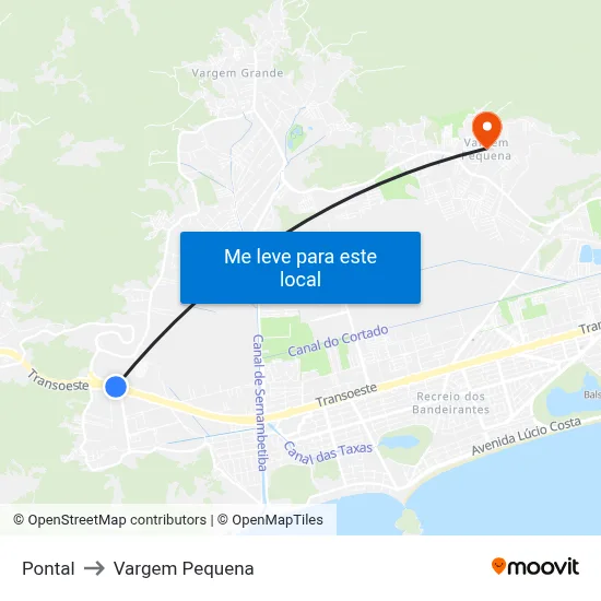 Pontal to Vargem Pequena map