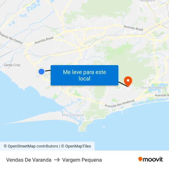 Vendas De Varanda to Vargem Pequena map