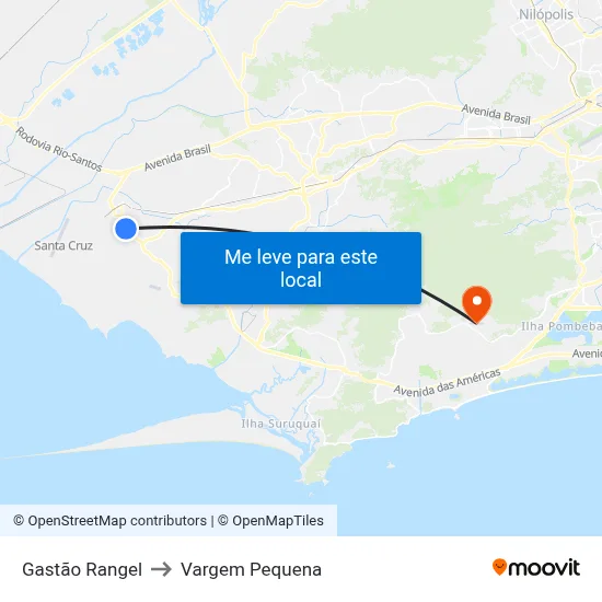 Gastão Rangel to Vargem Pequena map