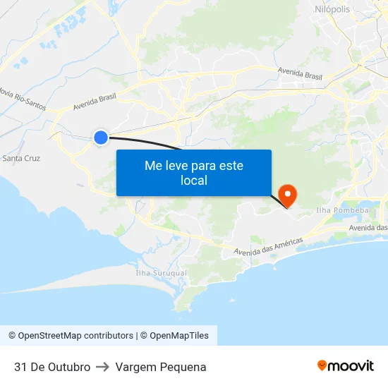31 De Outubro to Vargem Pequena map