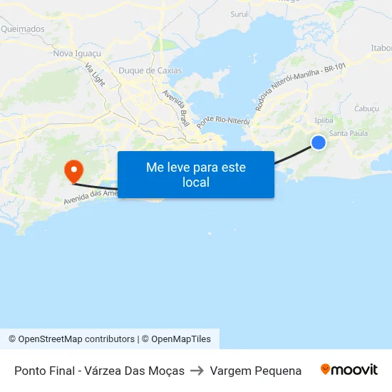 Ponto Final - Várzea Das Moças to Vargem Pequena map