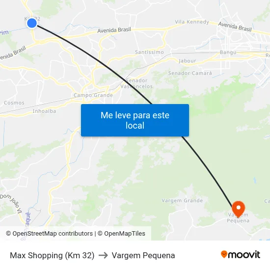 Max Shopping (Km 32) to Vargem Pequena map