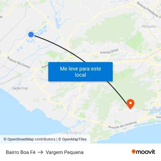 Bairro Boa Fé to Vargem Pequena map