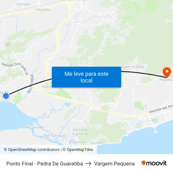 Ponto Final - Pedra De Guaratiba to Vargem Pequena map