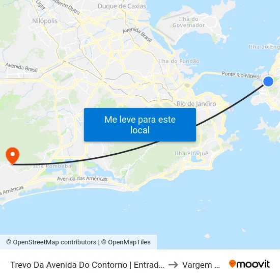 Trevo Da Avenida Do Contorno | Entrada Da Ilha Da Conceição to Vargem Pequena map