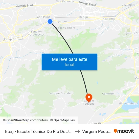 Eterj - Escola Técnica Do Rio De Janeiro to Vargem Pequena map