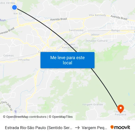 Estrada Rio-São Paulo (Sentido Seropédica) to Vargem Pequena map