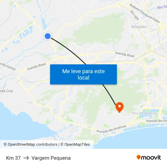 Km 37 to Vargem Pequena map