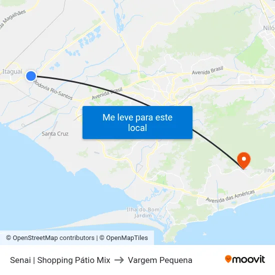 Senai | Shopping Pátio Mix to Vargem Pequena map