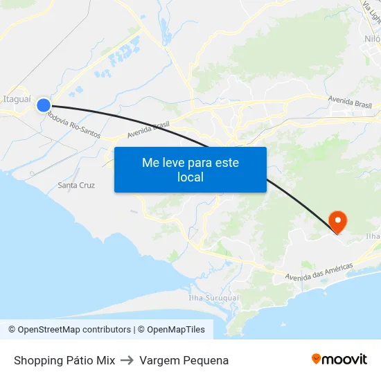 Shopping Pátio Mix to Vargem Pequena map