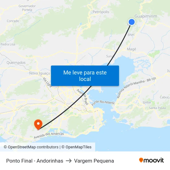 Ponto Final - Andorinhas to Vargem Pequena map