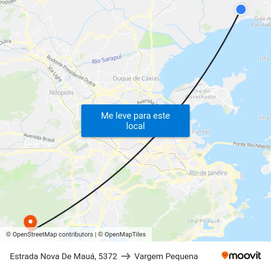 Estrada Nova De Mauá, 5372 to Vargem Pequena map