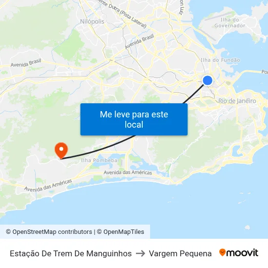 Estação De Trem De Manguinhos to Vargem Pequena map