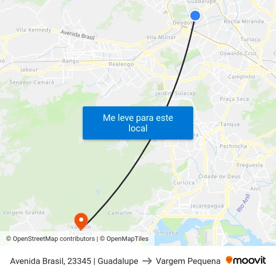 Avenida Brasil, 23345 | Guadalupe to Vargem Pequena map